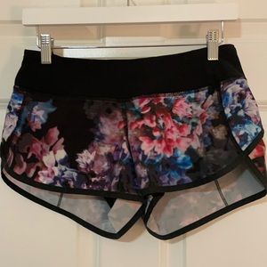 Lululemon floral print speed shorts